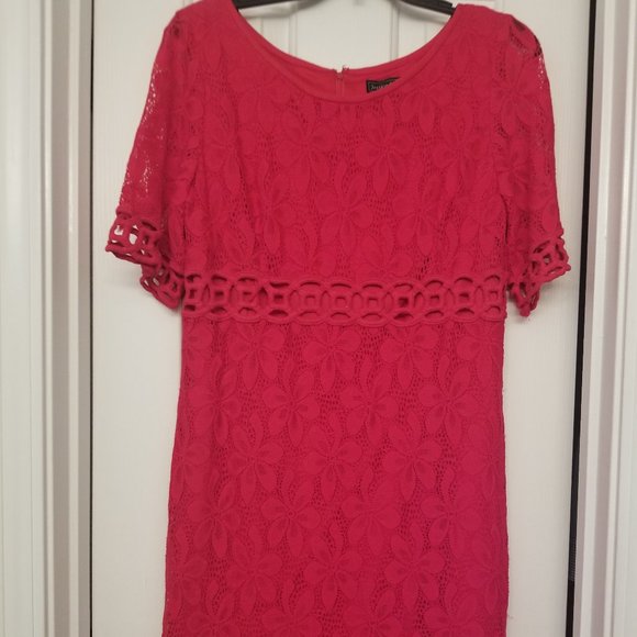 Jessica Howard Red Dress Sz 12 A-line - Picture 4 of 8